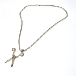 Vintage Silver Scissors Pendant 980 Necklace 925 Barber Hairdresser Gift 18grams